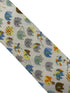 Ivory cotton tie with colourful elephants design