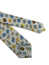 Ivory cotton tie with colourful elephants design