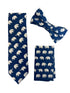 Navy dark blue adult bow tie with elephant design