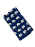 Navy dark blue pocket square with elephant design