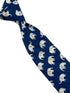 Navy dark blue tie with elephant design tie