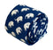 Navy dark blue tie with elephant design tie