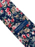 Navy with English wildflower garden, rose, daisy, flower floral design cotton neck-tie