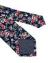 Navy with English wildflower garden, rose, daisy, flower floral design cotton neck-tie
