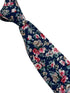 Navy with English wildflower garden, rose, daisy, flower floral design cotton neck-tie