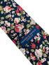 Navy with English wildflower garden, rose, daisy, flower floral design cotton neck-tie