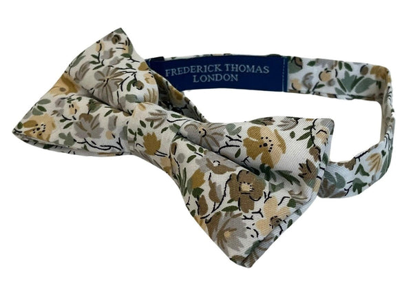 ivory cotton english wildflower garden design cotton bow tie