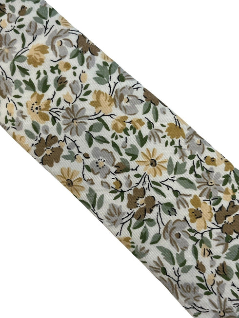 Ivory cotton English wildflower garden design cotton tie