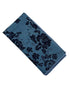 Medium denim blue stencil english wild-flower floral design cotton pocket square