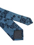 Medium denim blue stencil english wild-flower floral design cotton tie