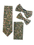 sage green light olive stencil english wild-flower cotton adult bow tie