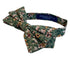 sage green light olive stencil english wild-flower cotton adult bow tie