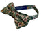 Sage green, light olive stencil english wild-flower cotton child's bow tie