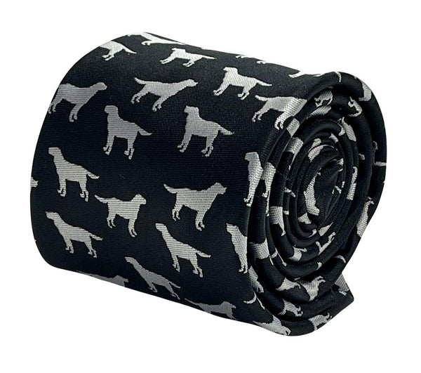 Black tie with labrador golden retriever dog silhouette