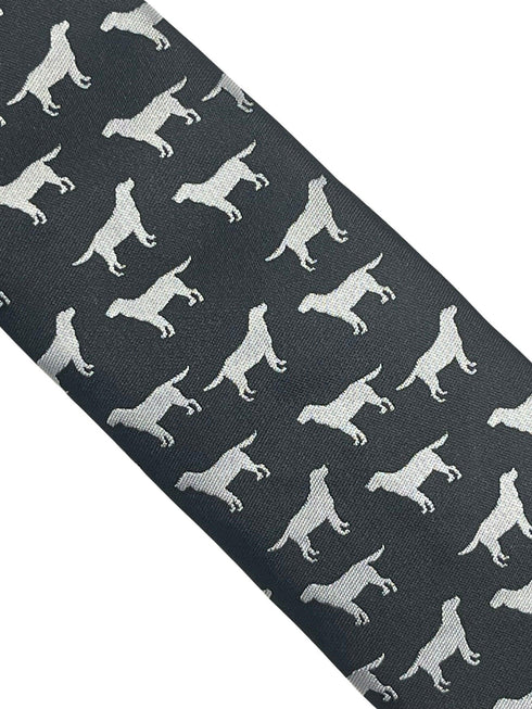 Black tie with labrador golden retriever dog silhouette