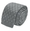 Light silver grey knitted tie with white pin spots
