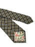 Beige taupe brown blue check wool tie