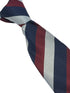 Light silver grey, navy dark blue & maroon red striped tie