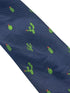 Navy dark blue tie with embroidered cactus design
