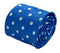 Medium electric blue tie with white polka spots