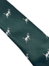 Dark forest racing green tie with beagle bloodhound hunting gun dog design