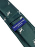 Dark forest racing green tie with beagle bloodhound hunting gun dog design