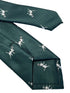 Dark forest racing green tie with beagle bloodhound hunting gun dog design