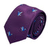 Plum aubergine purple tie with embroidered hunting partridge bird design