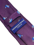 Plum aubergine purple tie with embroidered hunting partridge bird design