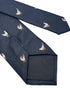 Navy dark blue tie with embroidered chicken design