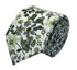 Green and white tie with wildflower English meadow spring floral garden cotton design