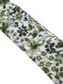 Green and white tie with wildflower English meadow spring floral garden cotton design
