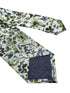 Green and white tie with wildflower English meadow spring floral garden cotton design