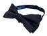 Plain black silk adult bow tie