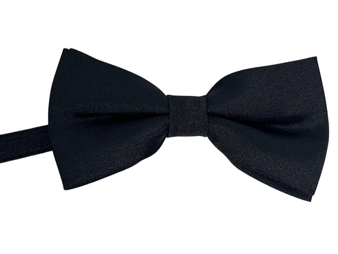 Plain black silk child's bow tie