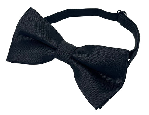 Plain black silk child's bow tie