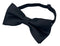 Plain black silk child's bow tie