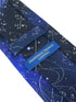 Navy dark blue starry sky style cotton tie with maths equations algebra Einstein design
