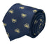 Navy dark blue tie with embroidered Alaskan golden king crab nautical sea design