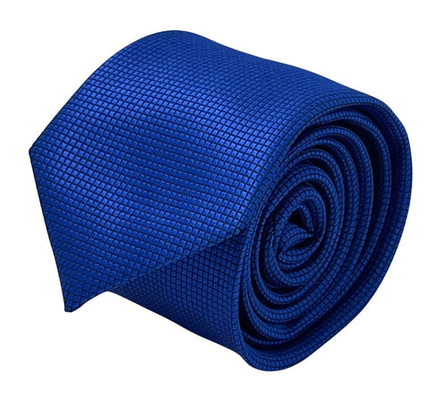 Royal bright electric blue tie with subtle squared design