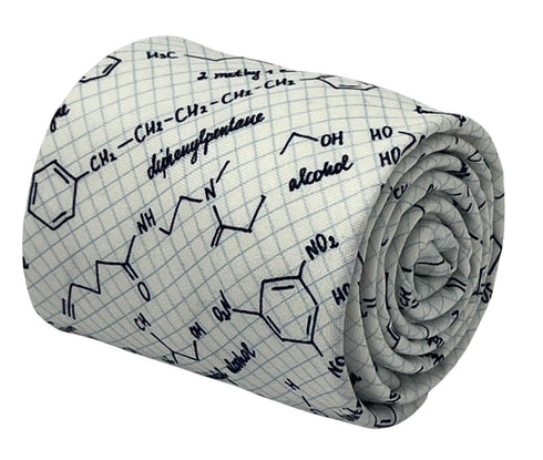 Ivory cream tie with chemical equation science