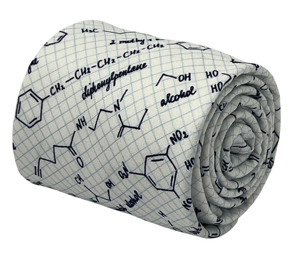 Ivory cream  tie with chemical equation science
