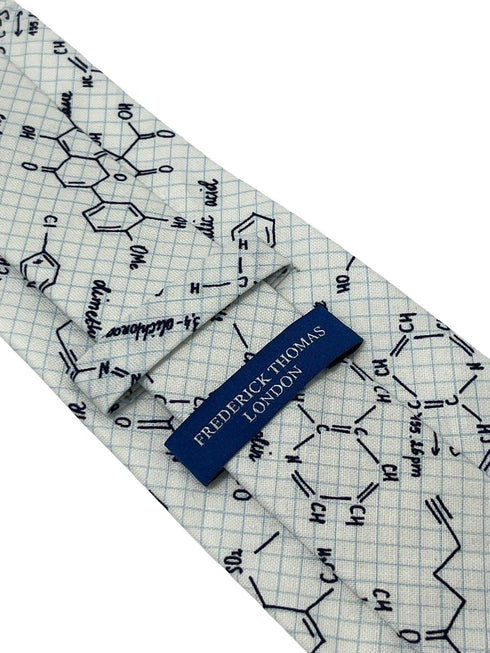 Ivory cream tie with chemical equation science