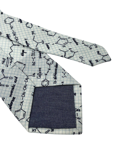 Ivory cream tie with chemical equation science