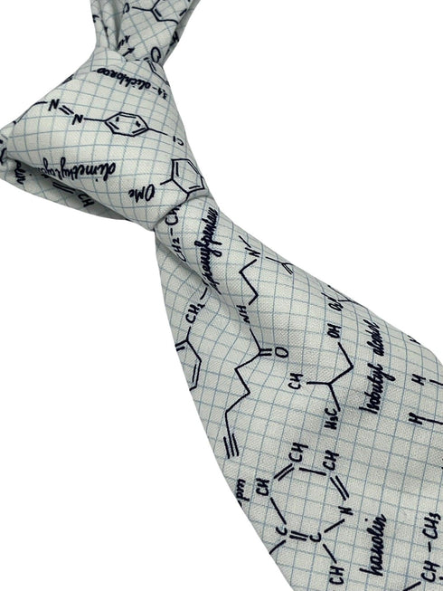 Ivory cream tie with chemical equation science