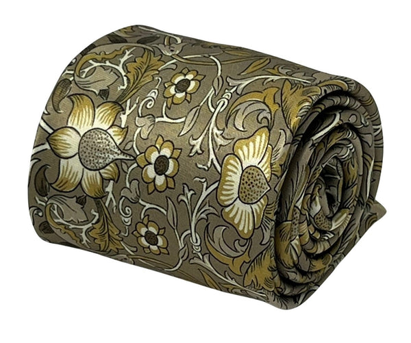 Golden beige floral William Morris liberty style tie