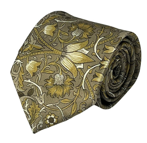 Golden beige floral William Morris liberty style tie