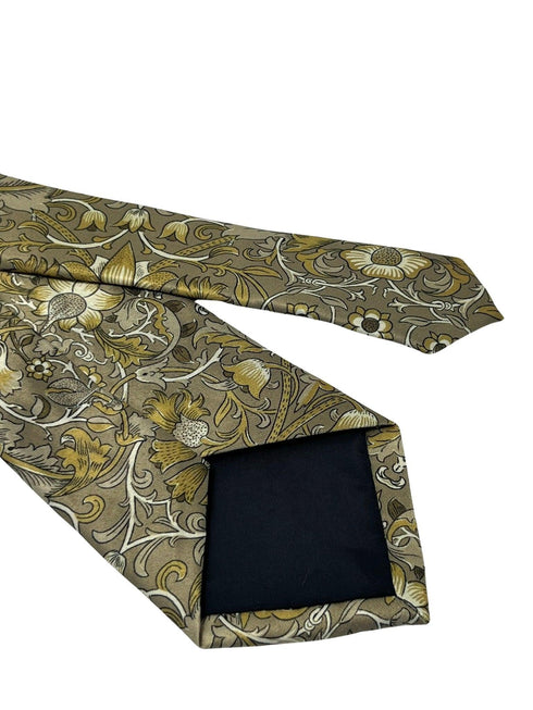 Golden beige floral William Morris liberty style tie