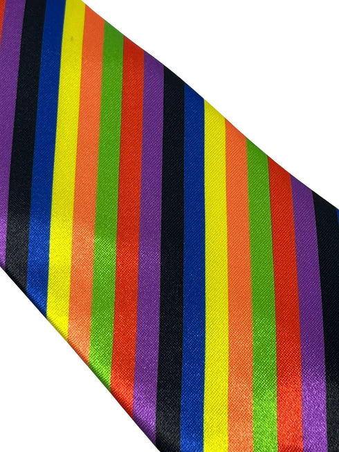 Multicoloured rainbow stripe tie