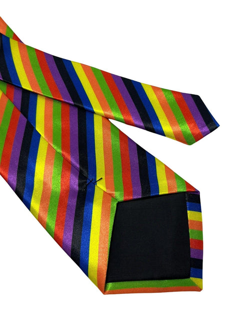 Multicoloured rainbow stripe tie
